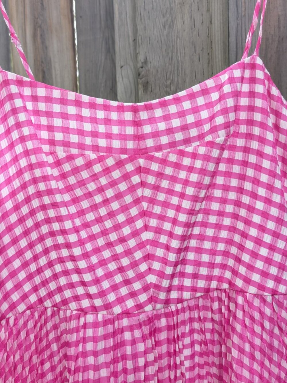 Pink and White Gingham Jcrew dress (12) - Picture 3 of 6
